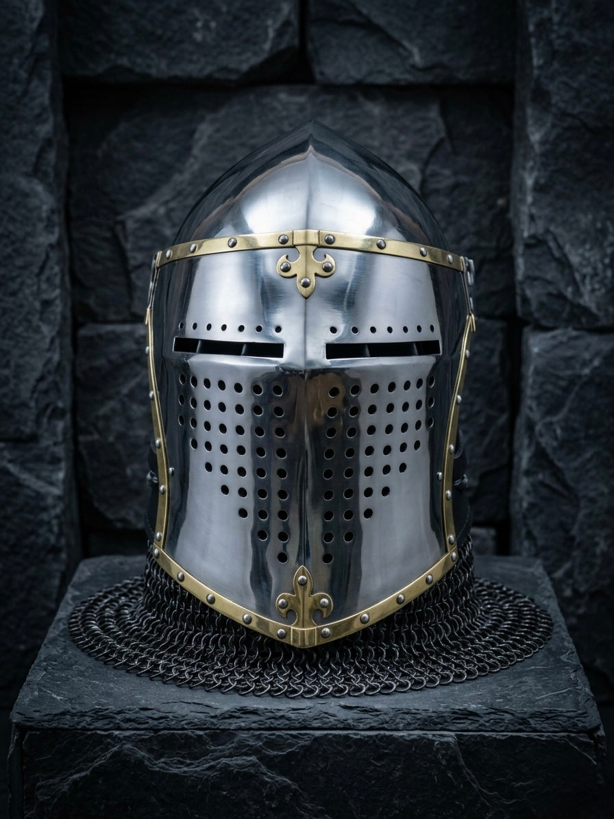 Gehärteter Bascinet „Der Golden Prinz"