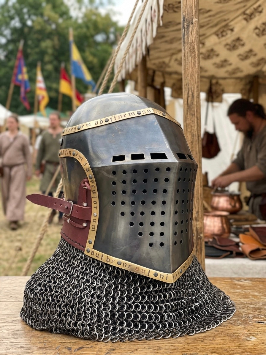 Gehärteter Bascinet „Der Schwarze Prinz"