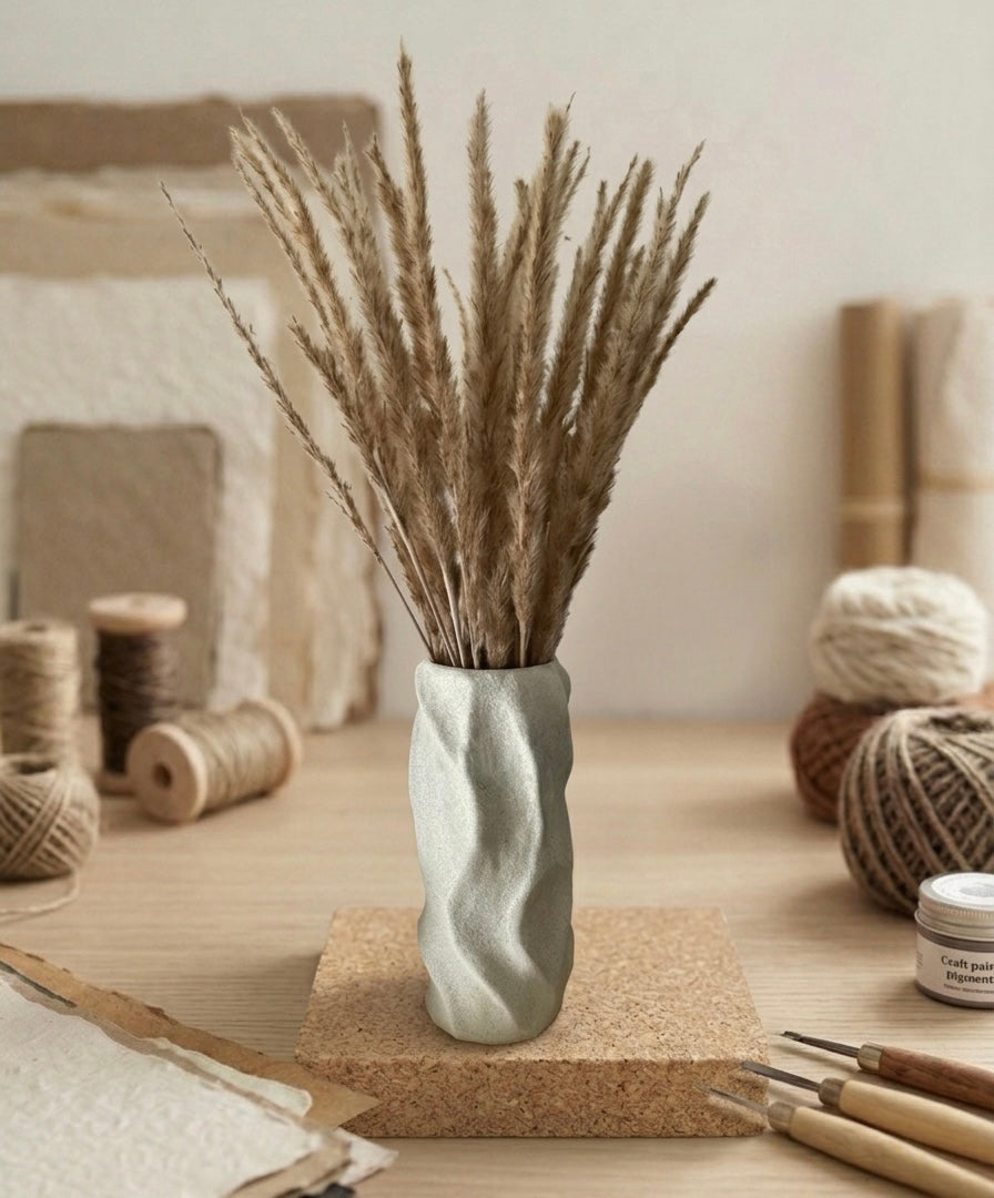 Nachhaltige Design-Vase für Trockenblumen – Upcycling Handmade Vase