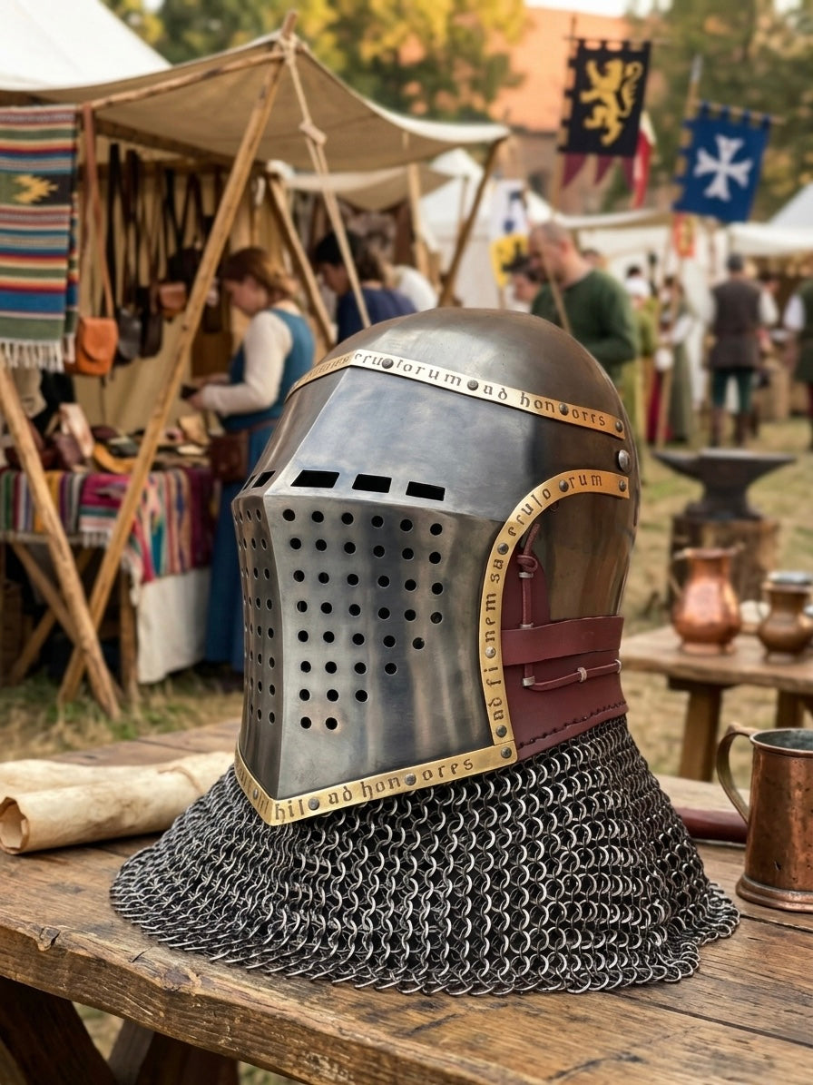 Gehärteter Bascinet „Der Schwarze Prinz"