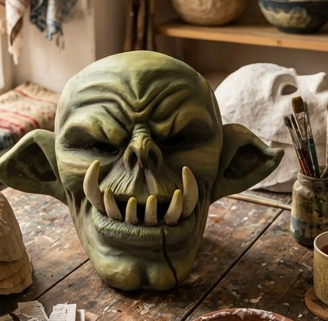 Handgefertigte Goblin-Maske "Der Waldschrat" – Unikat