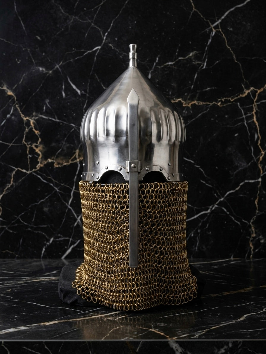 Eastern Helmet Schischak with Nasal Guard and Aventail