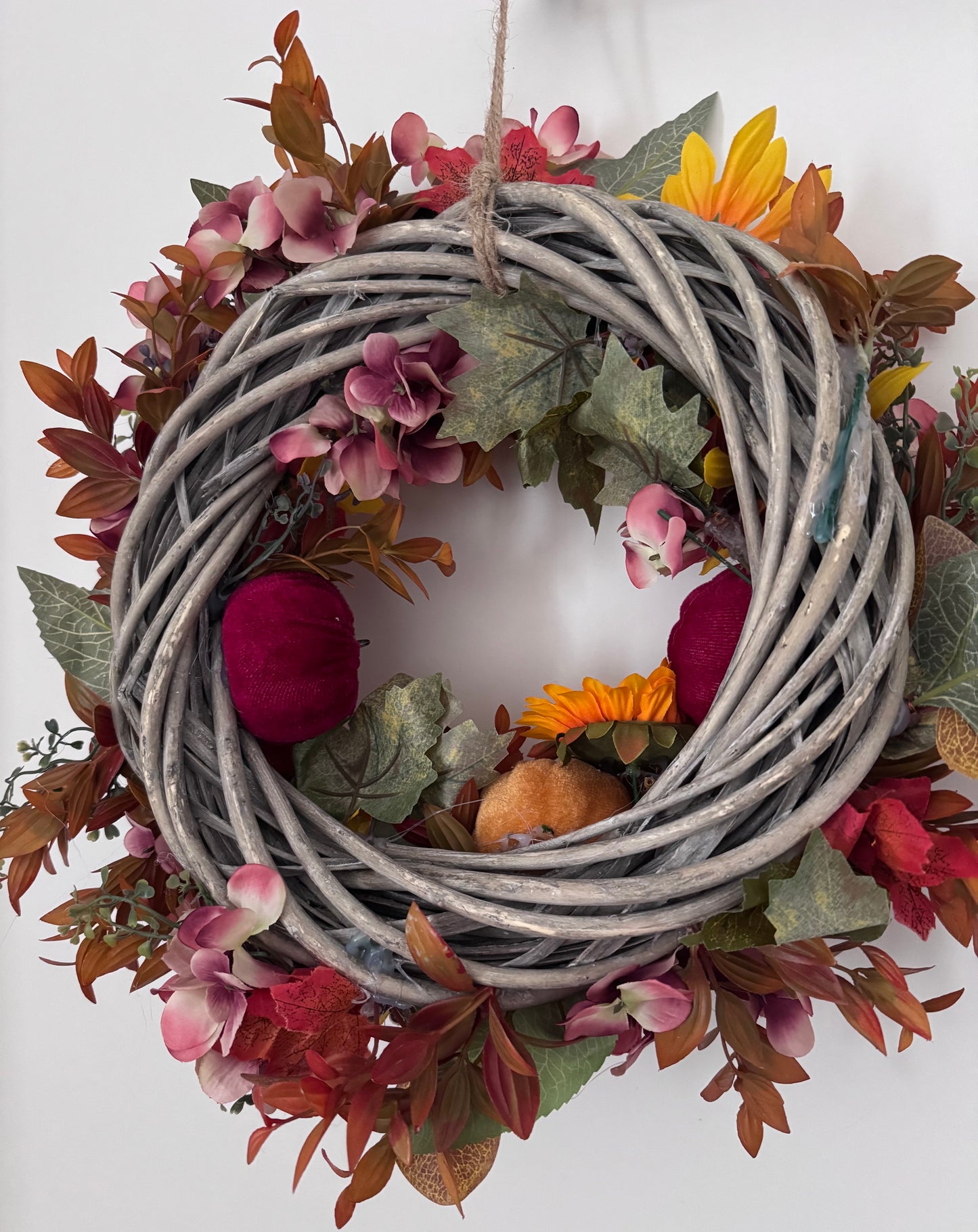 Großer handgefertigter Herbstkranz mit Sonnenblumen – Unikat Wanddeko
